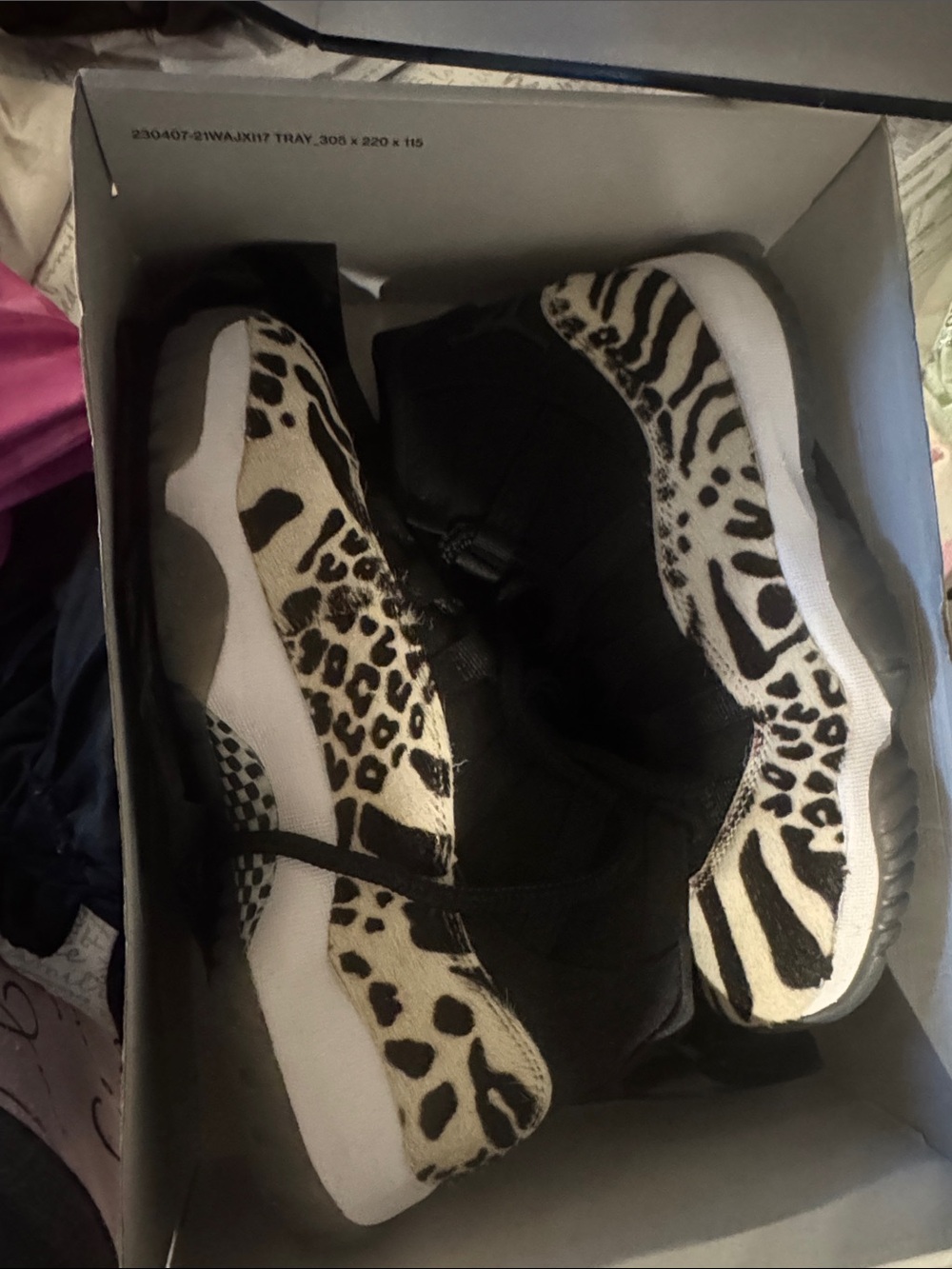 Nike Women’s Black and White Animal Print Sneakers